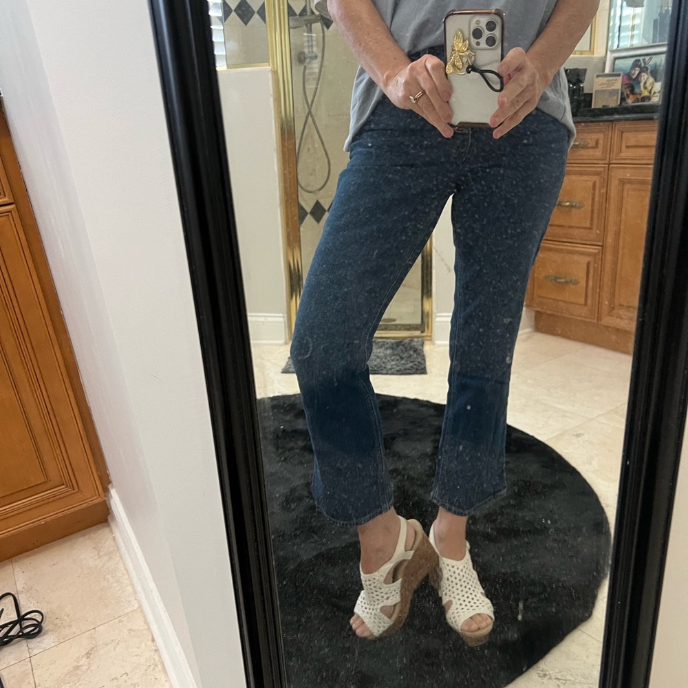 JCrew buttonfly Jean Capri crop jeans midrise flare crop 26 waist - Picture 4 of 6